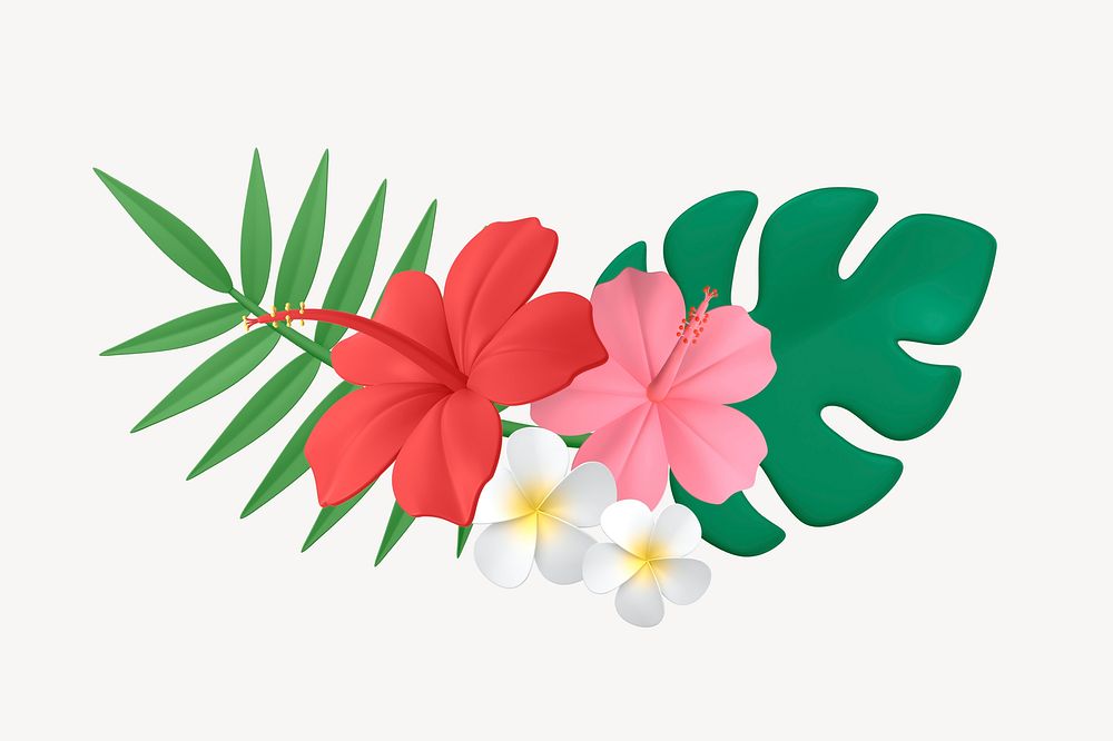 Cartoon flower clipart, botanical design