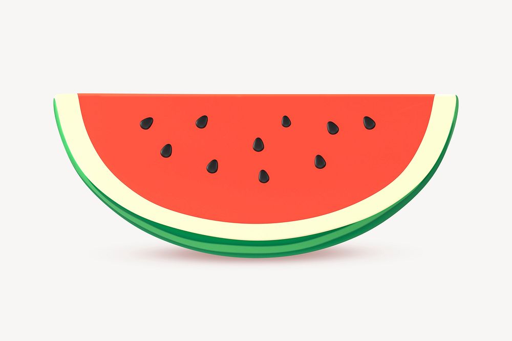 3D  watermelon collage element, fruit design psd