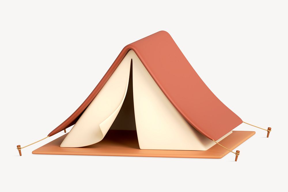3D tent collage element, camping  design psd