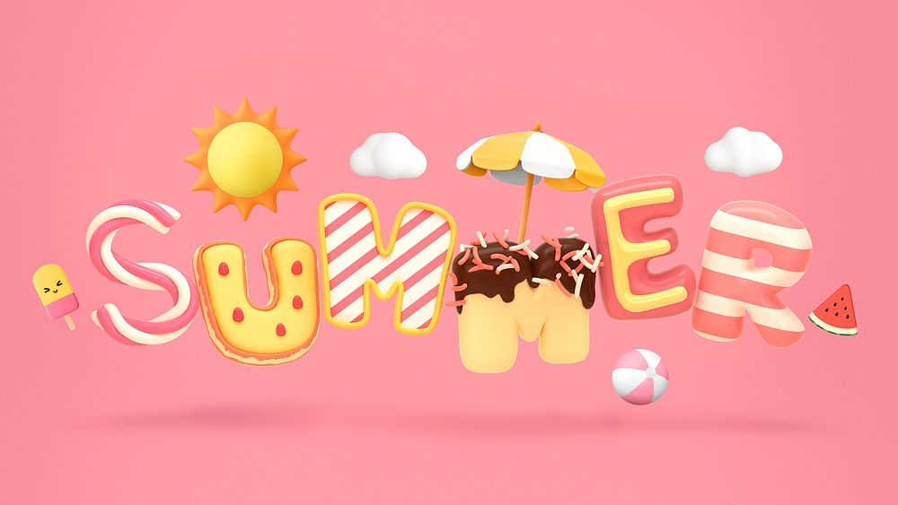 Cartoon summer clip art, dessert design