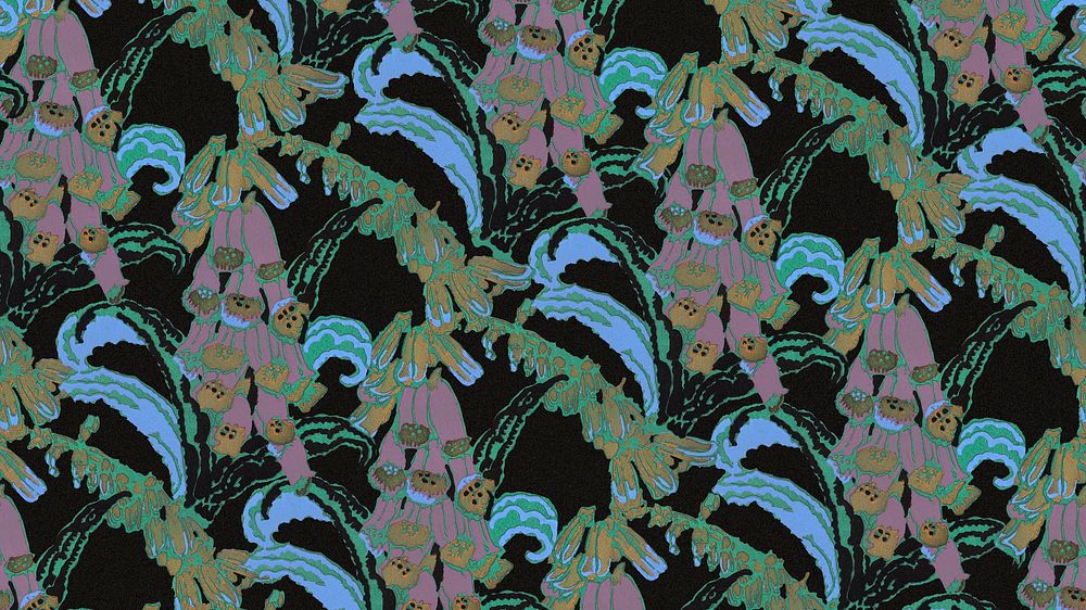 Vintage leaf pattern HD wallpaper, art deco, high definition background