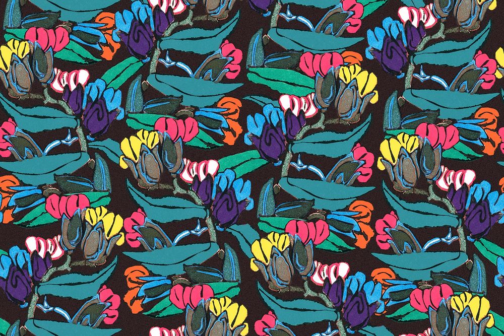 Wildflower pattern background, art deco