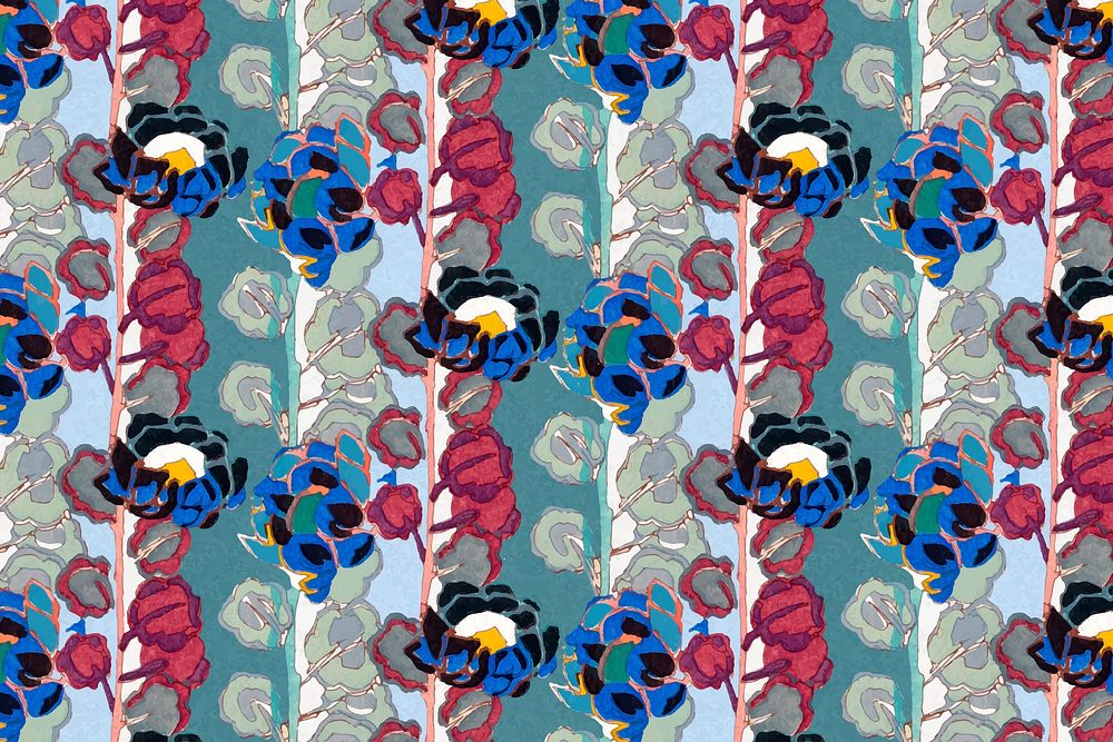 Art deco flower background, vintage pattern vector
