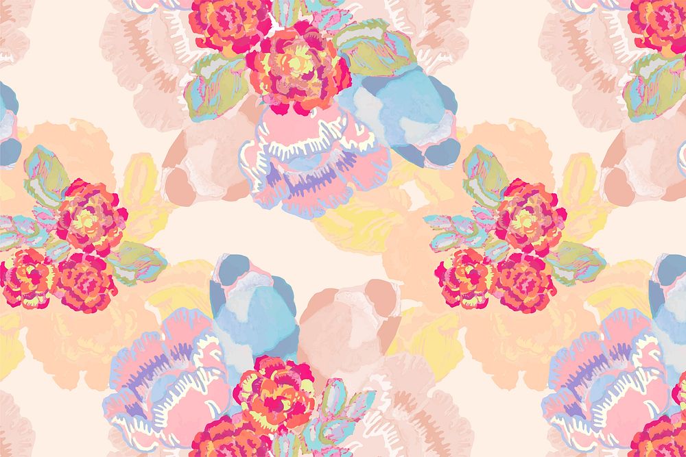 Vintage feminine background, floral pattern vector