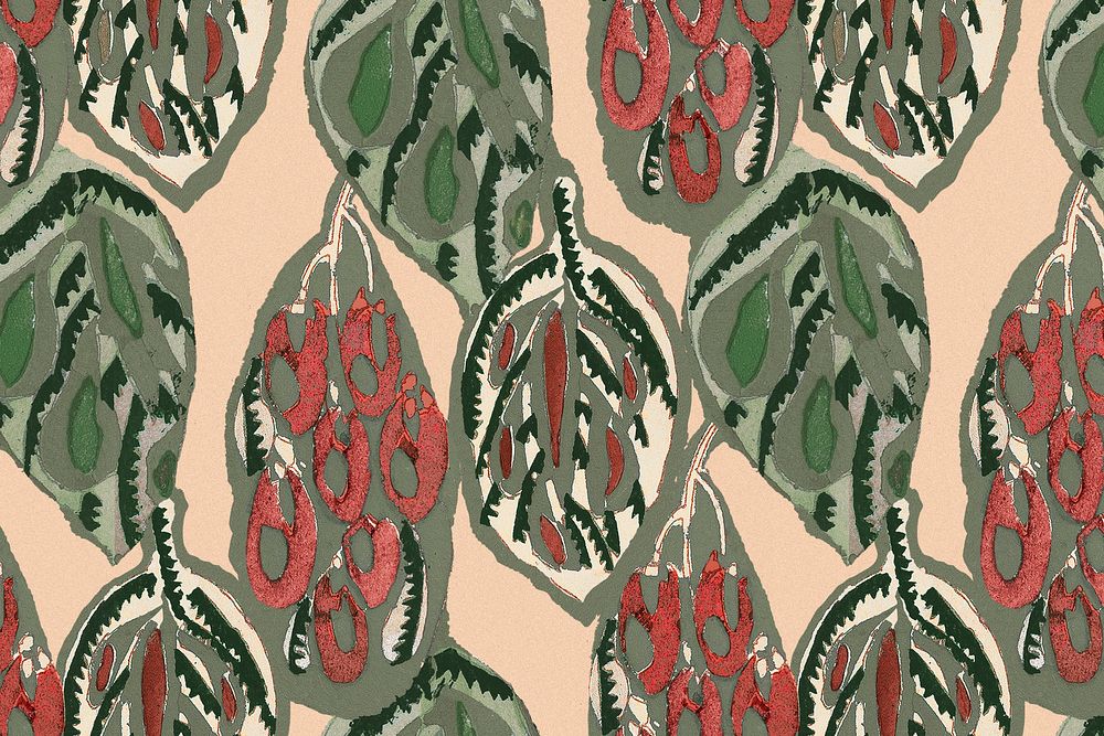 Art deco pattern background, vintage botanical illustration