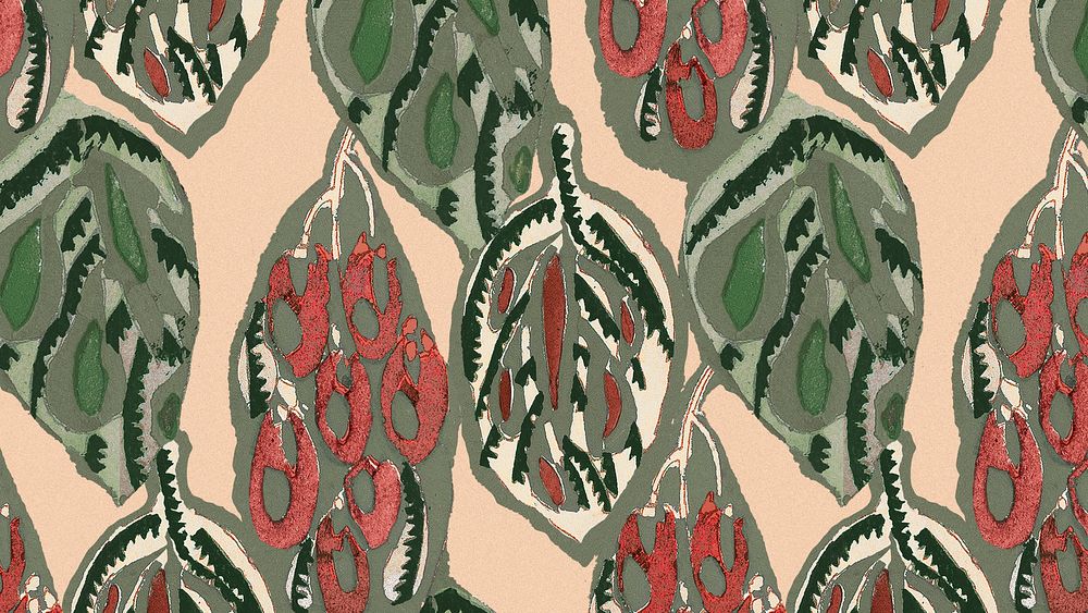 Vintage leaf pattern HD wallpaper, art deco, high definition background