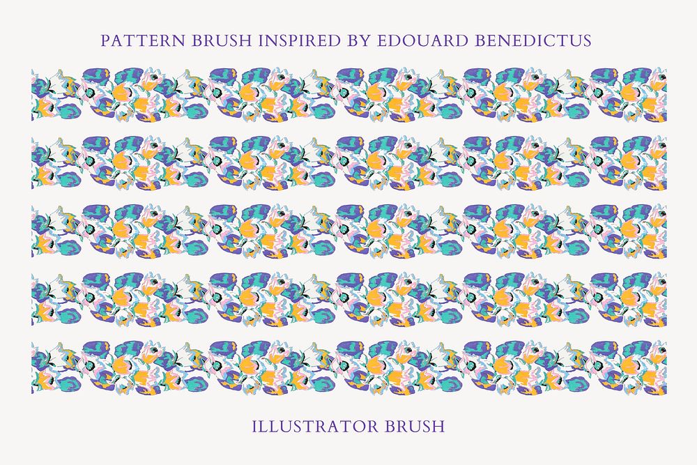 Vintage flower pattern brush vector, compatible with AI