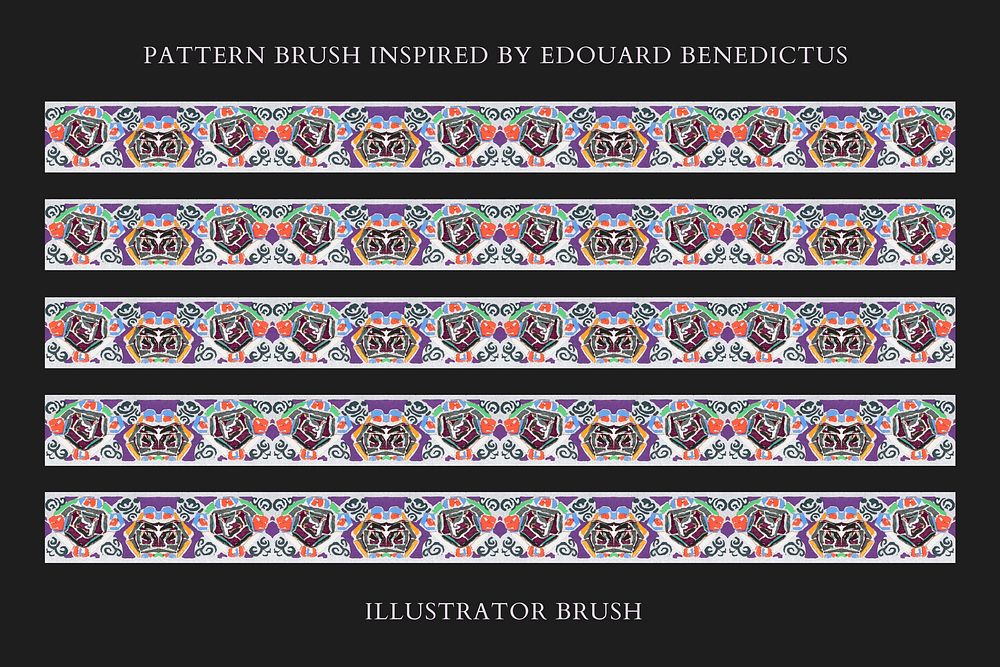 Abstract pattern brush vector, vintage art deco, compatible with AI