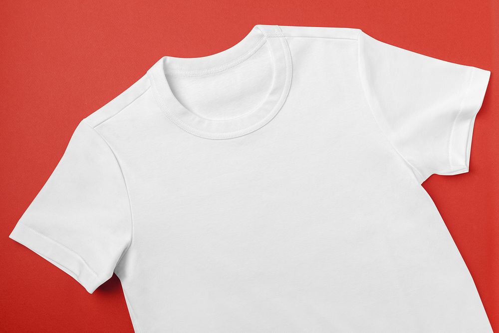 Blank white t-shirt, kids fashion with blank space