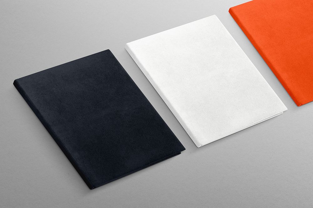 Blank book cover, publishing product set with design space