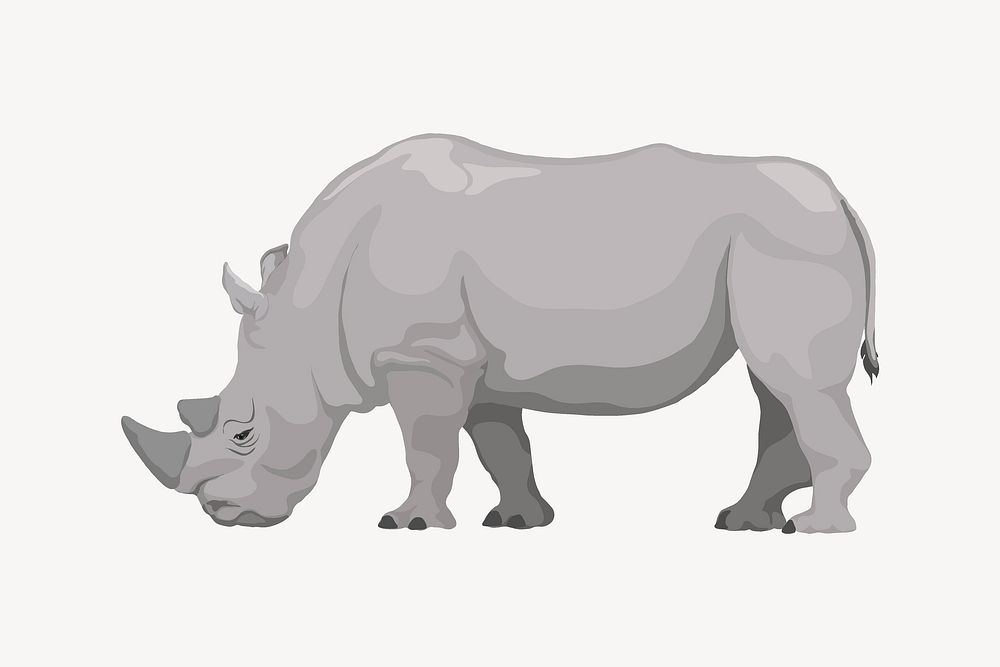 Rhino illustration clipart, safari wild animal vector