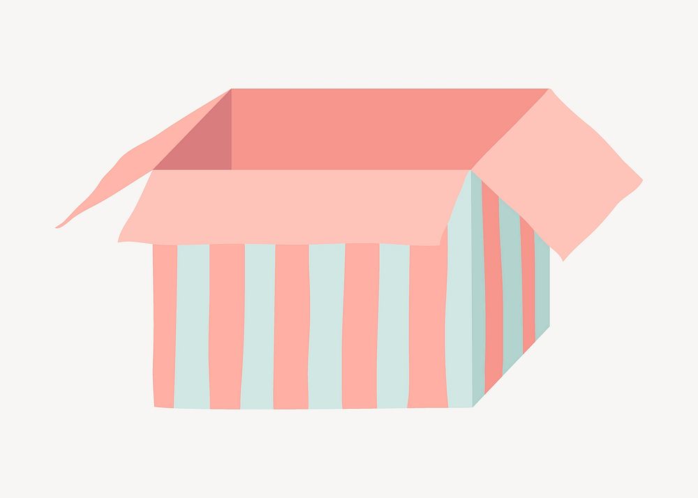 Open gift box, pastel pink and blue vector
