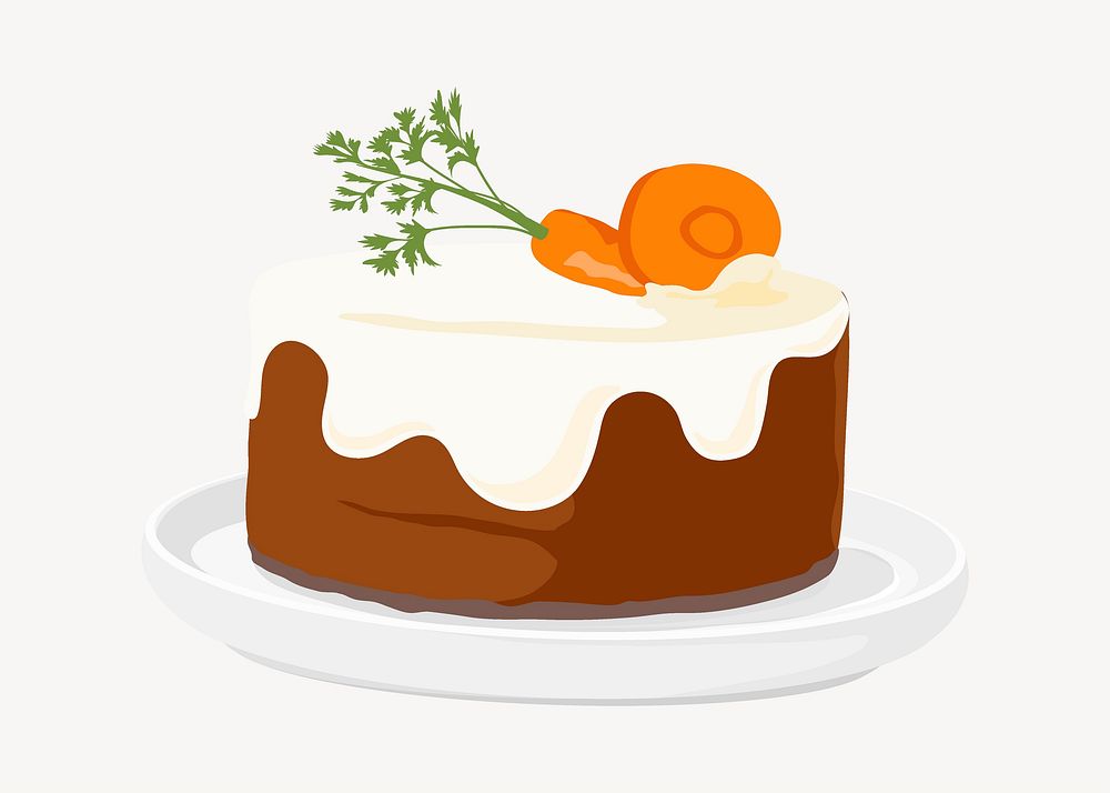 Carrot cake dessert illustration vector