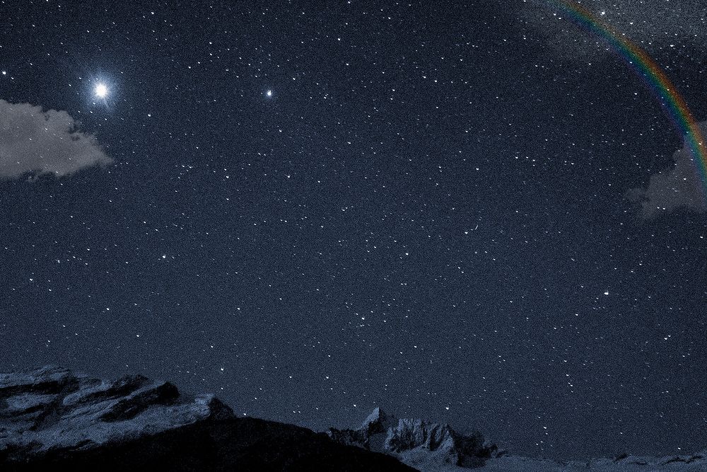 Starry night sky background, dark blue design psd