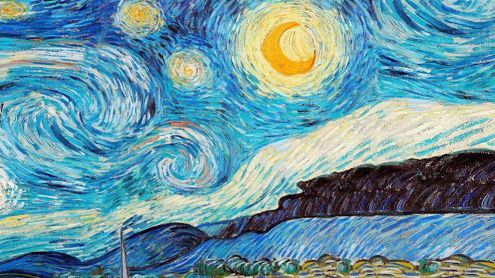 Starry Night HD wallpaper, Van Gogh's artwork remixed by rawpixel