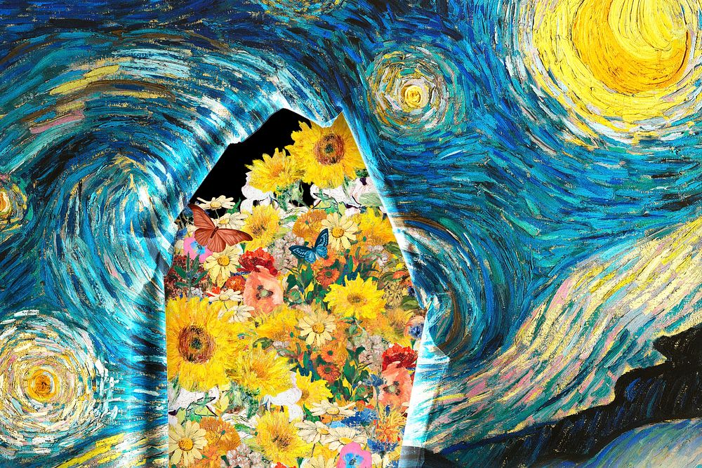 Starry Night background, Van Gogh's artwork remixed by rawpixel psd
