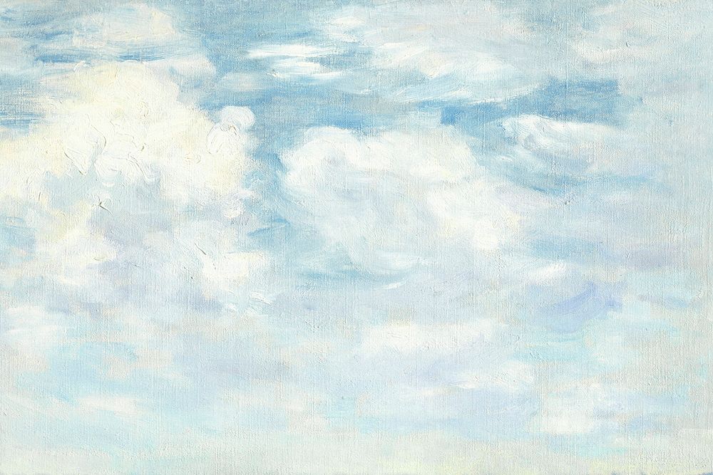 Cloudy sky background, vintage illustration remixed by rawpixel