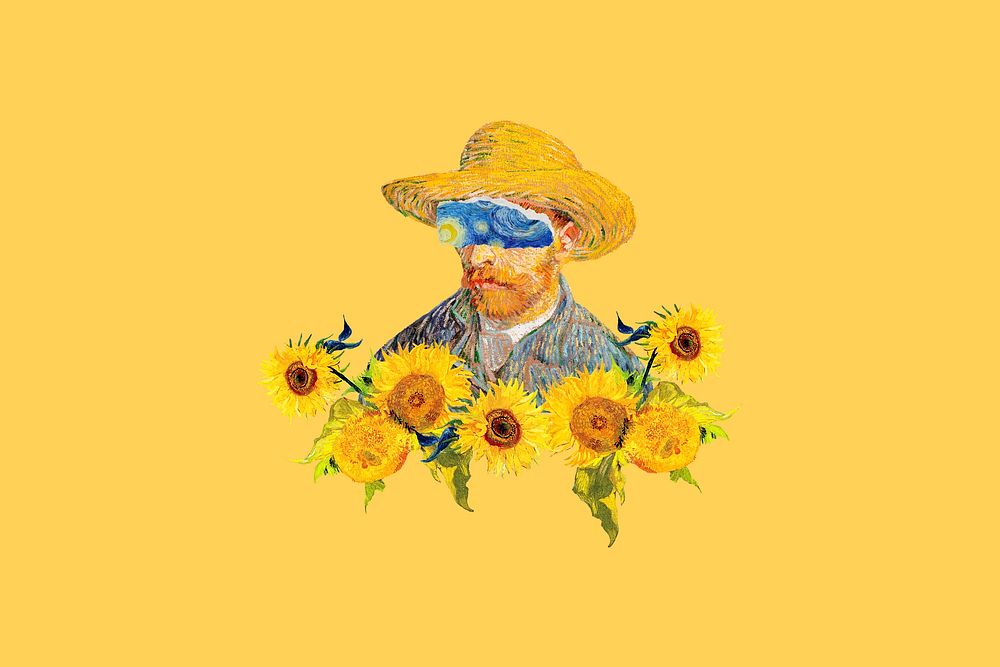 Van Gogh background, sunflower remixed by rawpixel vector