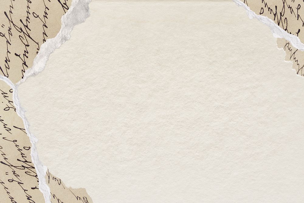 Ephemera frame background, beige ripped paper design