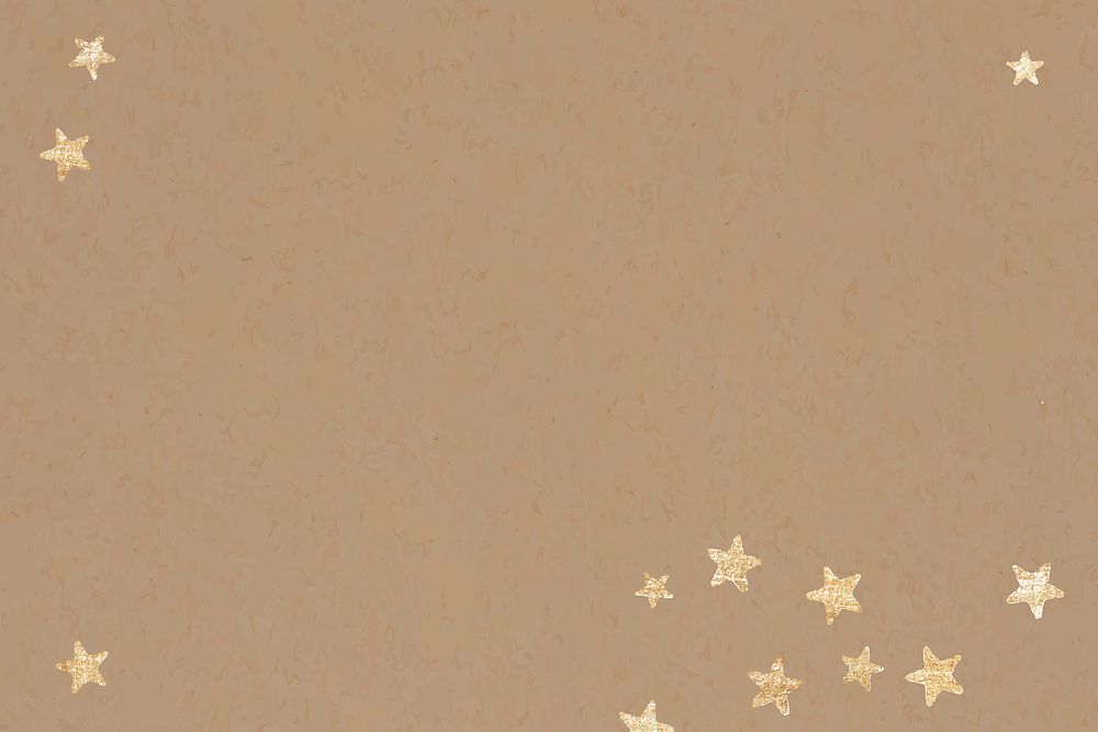 Star frame background, brown design vector