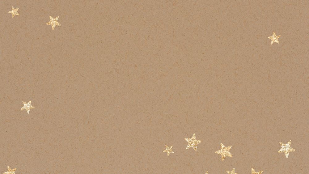Gold star desktop wallpaper, brown background