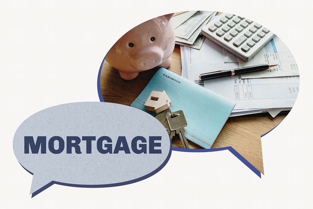 Mortgage speech bubble, home loan image
