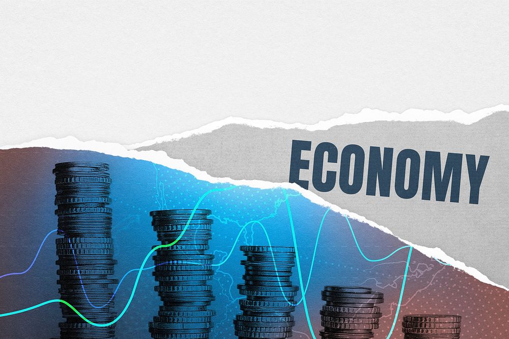 Ripped economy paper background, finance concept