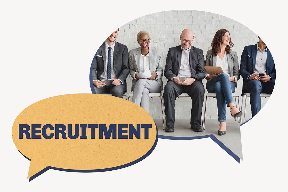 Recruitment speech bubble, human resources image