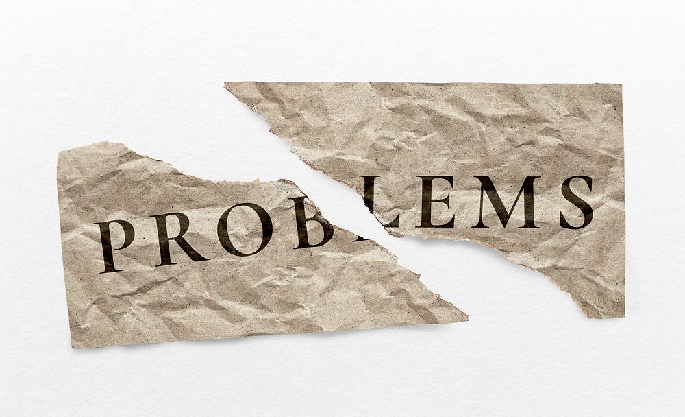 Problems ripped paper typography