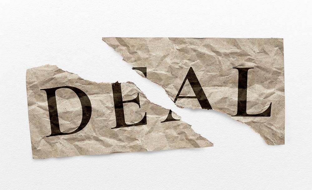 Deal ripped paper typography