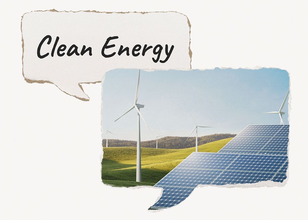 Clean energy paper speech bubble, environment image 
