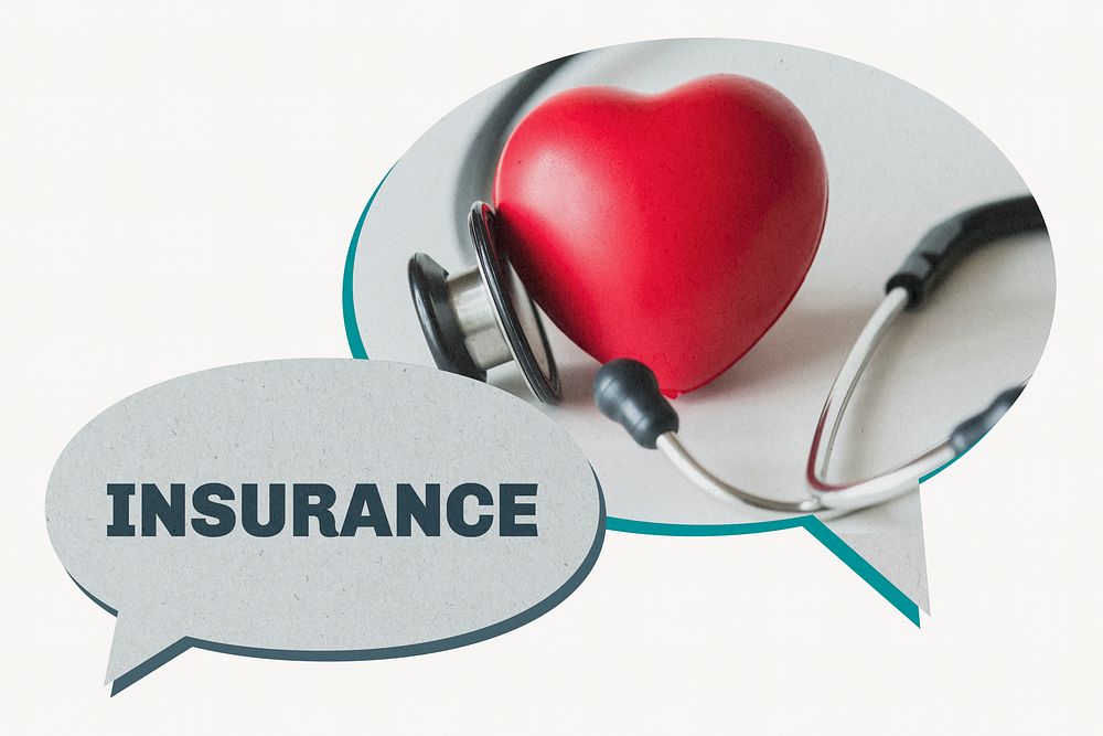 Insurance paper speech bubble, medical image