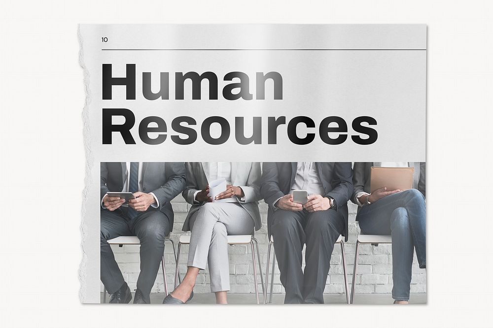 Human resources newspaper, business image 