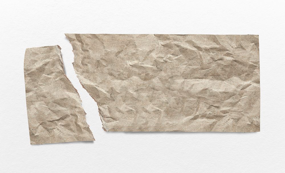 Ripped crumpled paper, ephemera collage