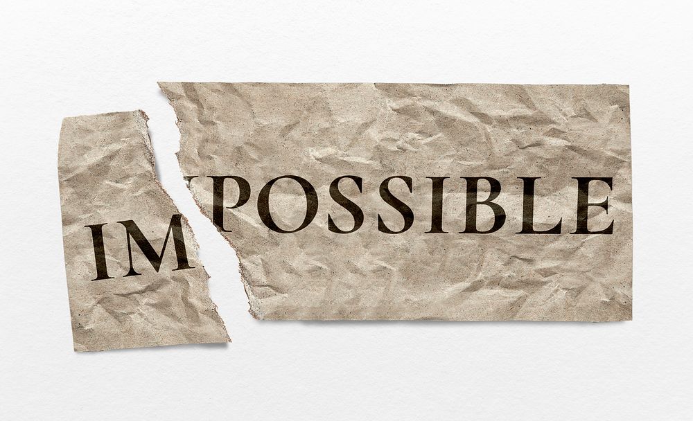 Impossible ripped paper typography