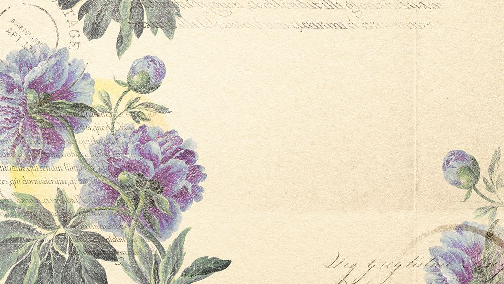 Aesthetic purple flower desktop wallpaper, ephemera background