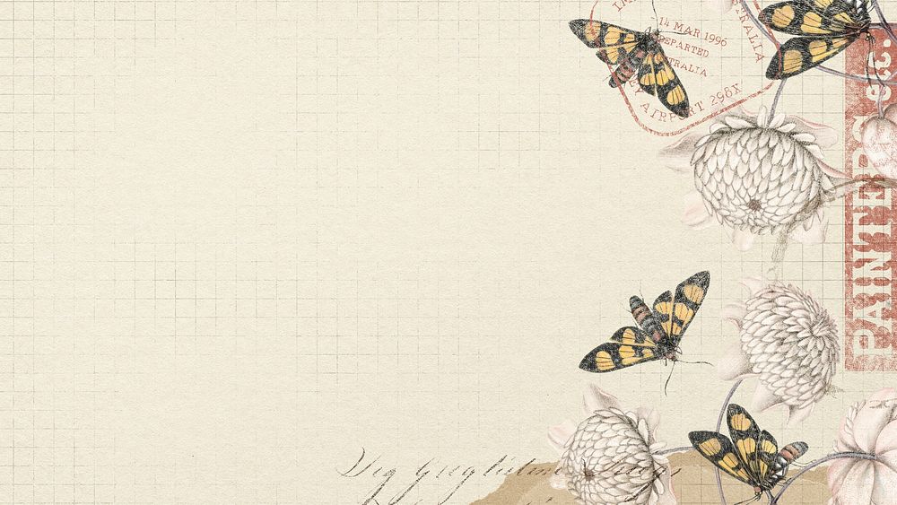 Flowers and butterflies HD wallpaper, ephemera background