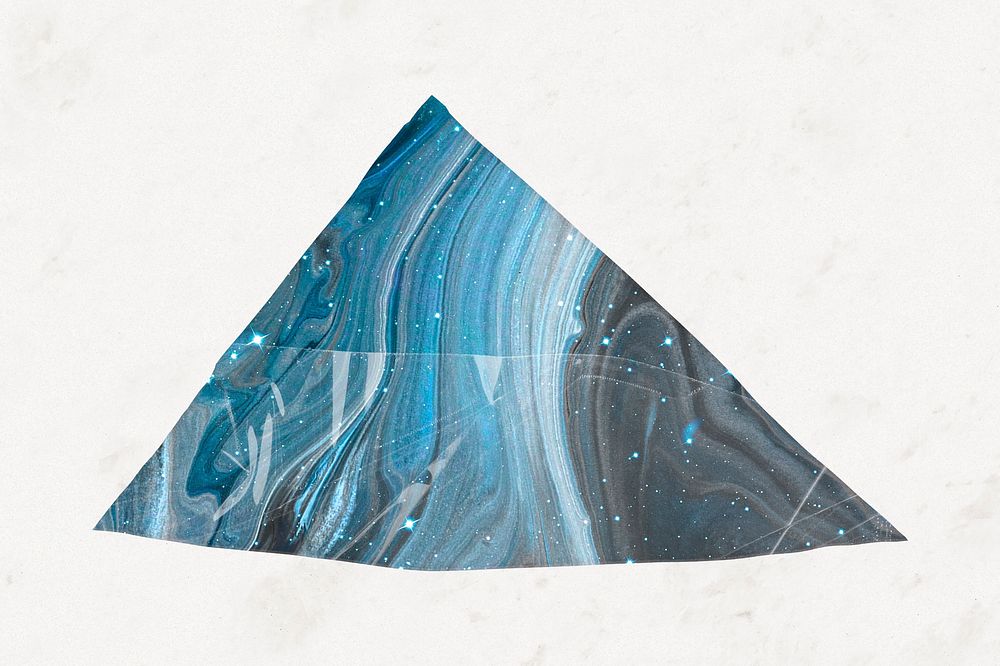 Blue marble abstract shape, aesthetic paper texture collage element