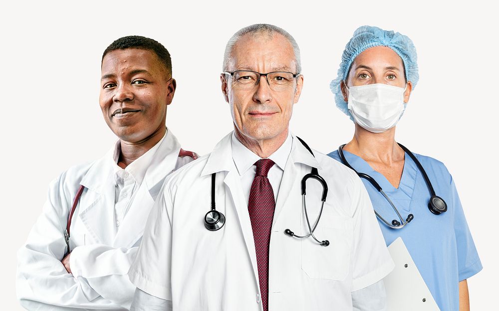 Healthcare team, collage element psd