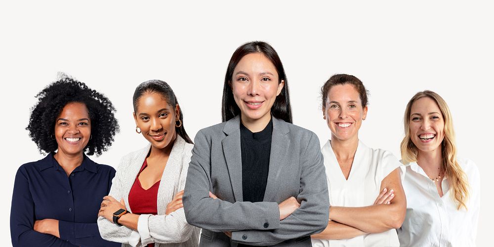 Successful businesswomen, isolated on off white