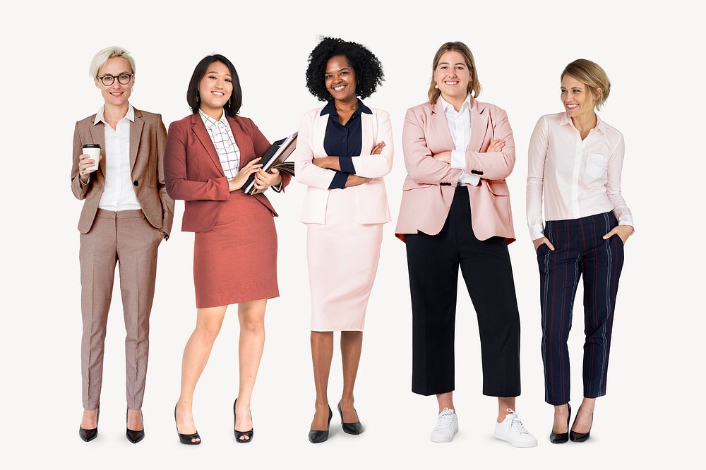 Successful business women, isolated on off white