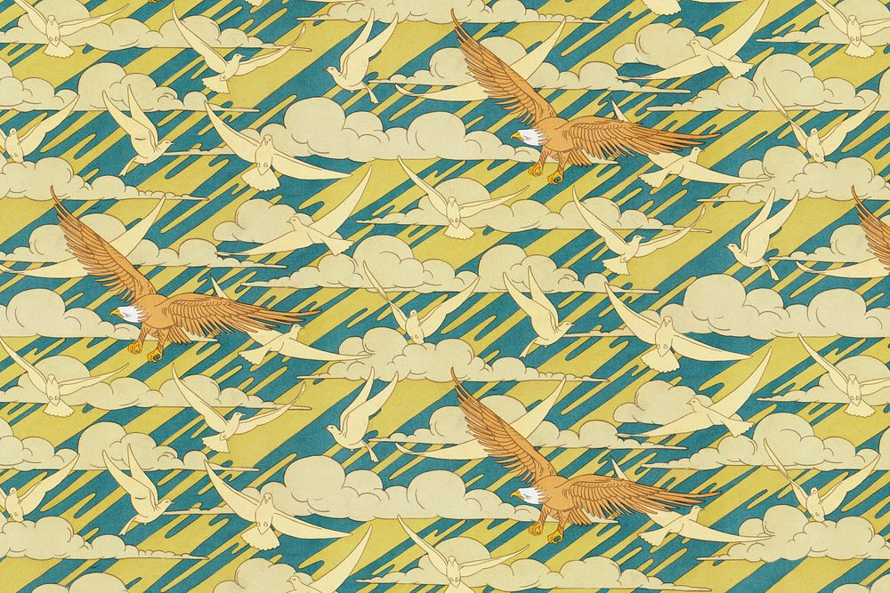 Maurice&rsquo;s eagle pattern background, vintage bird background, famous artwork remixed by rawpixel