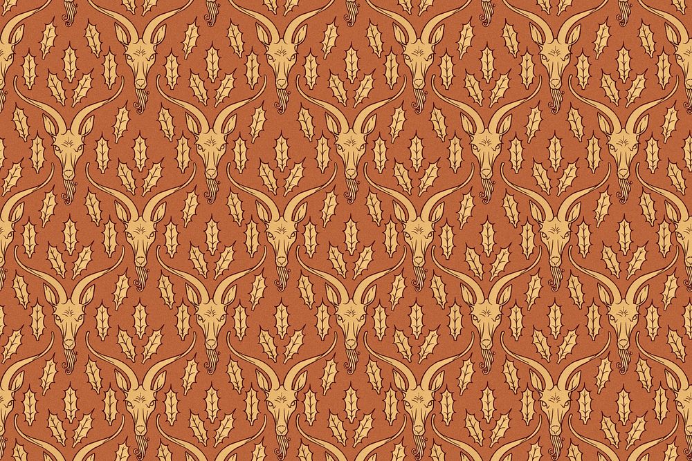 Brown goat pattern background, Maurice Pillard Verneuil artwork remixed by rawpixel psd