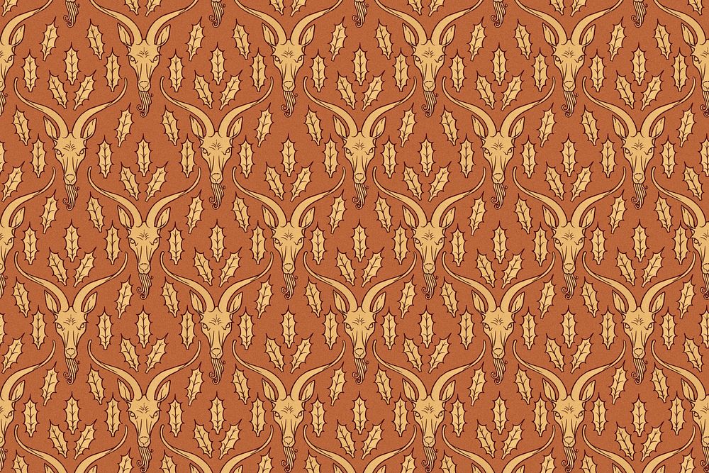 Brown goat pattern background, Maurice Pillard Verneuil artwork remixed by rawpixel