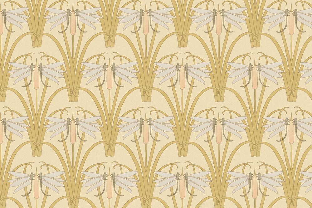 Maurice’s dragonfly pattern background, vintage insect, famous artwork remixed by rawpixel psd