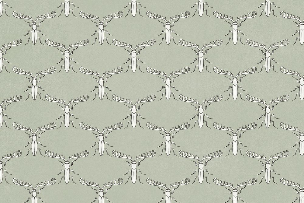 Maurice’s art deco bug background, vintage pattern, famous artwork remixed by rawpixel