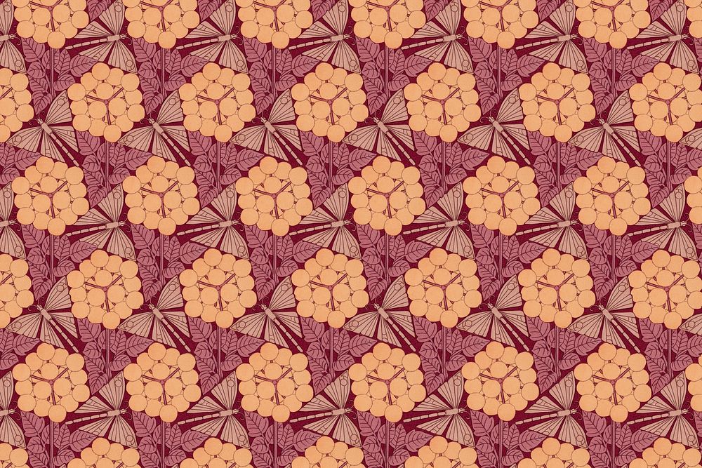 Vintage flower pattern background, Maurice Pillard Verneuil artwork remixed by rawpixel