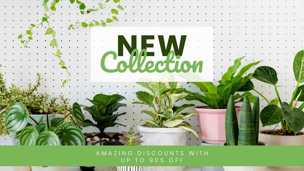 Online houseplant shop template vector for new collection
