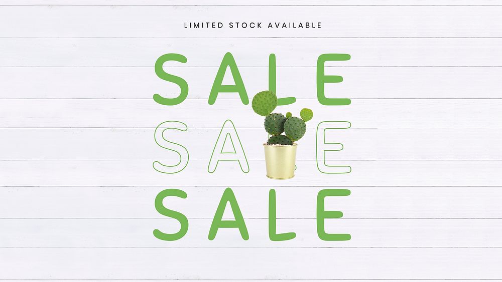 Online houseplant shop template vector with sale text