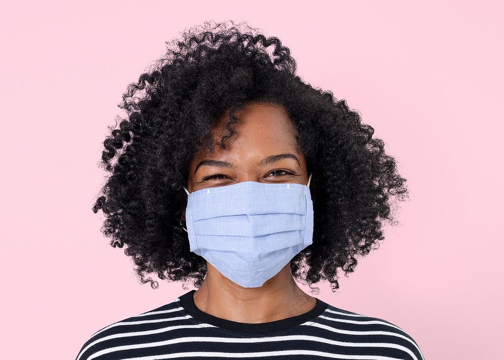 Woman wearing mask portrait, during the new normal